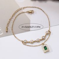 Hawaiian Tropical Solid Color 304 Stainless Steel Plating Inlay Shell 18K Gold Plated Women's Anklet main image 2