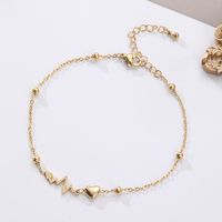 Hawaiian Tropical Solid Color 304 Stainless Steel Plating Inlay Shell 18K Gold Plated Women's Anklet main image 5