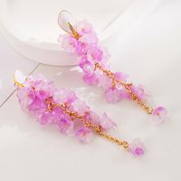 1 Pair Vacation Simple Style Classic Style Flower Plating Alloy Resin 14K Gold Plated Drop Earrings main image 4
