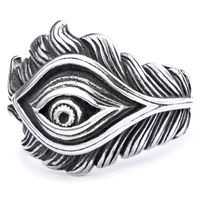 Hip-Hop Streetwear Devil's Eye 304 Stainless Steel Carving Men's Rings main image 4