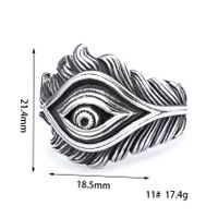 Hip-Hop Streetwear Devil's Eye 304 Stainless Steel Carving Men's Rings main image 2