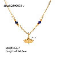 304 Stainless Steel 18K Gold Plated Simple Style Classic Style Plating Color Block Necklace sku image 4