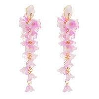 1 Pair Vacation Simple Style Classic Style Flower Plating Alloy Resin 14K Gold Plated Drop Earrings sku image 3