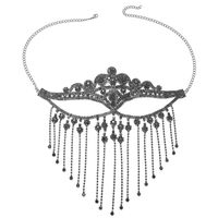 Queen Sexy Solid Color Alloy Rhinestone Braid Hollow Out Rhinestones Women's Mask 1 Piece main image 4