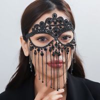 Queen Sexy Solid Color Alloy Rhinestone Braid Hollow Out Rhinestones Women's Mask 1 Piece sku image 1