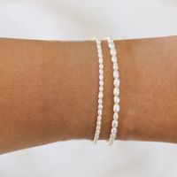 Wholesale Jewelry Basic Modern Style Classic Style Geometric 304 Stainless Steel Artificial Pearl 14K Gold Plated Beaded Bracelets main image 1
