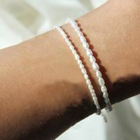 Wholesale Jewelry Basic Modern Style Classic Style Geometric 304 Stainless Steel Artificial Pearl 14K Gold Plated Beaded Bracelets main image 3