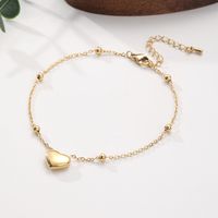 Hawaiian Tropical Cool Style Solid Color 304 Stainless Steel Plating Inlay Shell 18K Gold Plated Women's Anklet main image 7