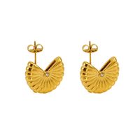 1 Pair Cute Classic Style Solid Color Plating Inlay 304 Stainless Steel Rhinestones 18K Gold Plated Drop Earrings main image 6