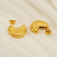 1 Pair Cute Classic Style Solid Color Plating Inlay 304 Stainless Steel Rhinestones 18K Gold Plated Drop Earrings main image 3