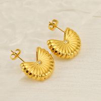 1 Pair Cute Classic Style Solid Color Plating Inlay 304 Stainless Steel Rhinestones 18K Gold Plated Drop Earrings main image 1