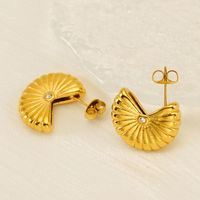 1 Pair Cute Classic Style Solid Color Plating Inlay 304 Stainless Steel Rhinestones 18K Gold Plated Drop Earrings main image 5