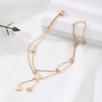 Hawaiian Tropical Cool Style Solid Color 304 Stainless Steel Plating Inlay Shell 18K Gold Plated Women's Anklet main image 9