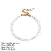 Wholesale Jewelry Basic Modern Style Classic Style Geometric 304 Stainless Steel Artificial Pearl 14K Gold Plated Beaded Bracelets sku image 1