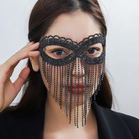 Queen Sexy Solid Color Alloy Rhinestone Braid Hollow Out Rhinestones Women's Mask 1 Piece sku image 2