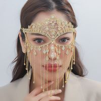 Queen Sexy Solid Color Alloy Rhinestone Braid Hollow Out Rhinestones Women's Mask 1 Piece sku image 4
