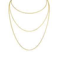 201 Stainless Steel Gold Plated Simple Style Solid Color Three Layer Necklace main image 6