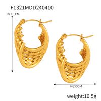 1 Pair Basic Modern Style Classic Style Hexagon Quadrilateral Plating Titanium Steel 18K Gold Plated Hoop Earrings sku image 3