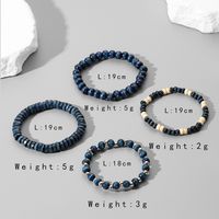 Simple Style Solid Color Wooden Beads Polishing Men's Bracelets main image 2