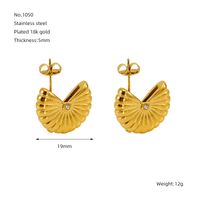 1 Pair Cute Classic Style Solid Color Plating Inlay 304 Stainless Steel Rhinestones 18K Gold Plated Drop Earrings sku image 1
