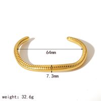 304 Stainless Steel 18K Gold Plated Basic Classic Style Plating Geometric Solid Color Bangle main image 2