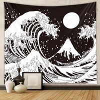 Wall Decoration Black White Lines Black And White Wave Tapestry Wall Decoration Cloth sku image 2