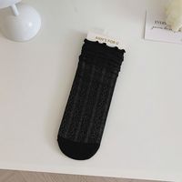 Women's Cute Simple Style Solid Color Lace Cotton Ankle Socks A Pair sku image 4