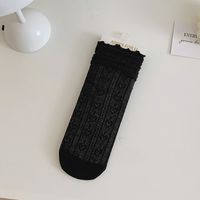 Women's Cute Simple Style Solid Color Lace Cotton Ankle Socks A Pair sku image 9