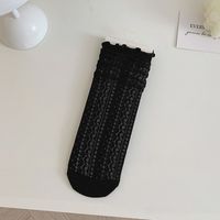 Women's Cute Simple Style Solid Color Lace Cotton Ankle Socks A Pair sku image 10