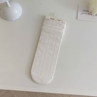Women's Cute Simple Style Solid Color Lace Cotton Ankle Socks A Pair sku image 11