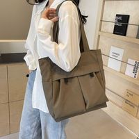 Women's Medium Cloth Solid Color Preppy Style Classic Style Zipper Tote Bag main image 3