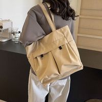 Women's Medium Cloth Solid Color Preppy Style Classic Style Zipper Tote Bag main image 4