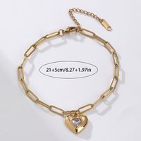 Hawaiian Tropical Cool Style Eye Solid Color Butterfly 304 Stainless Steel Plating Inlay Shell 18K Gold Plated Women's Anklet main image 2