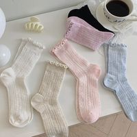 Women's Cute Basic Solid Color Cotton Ankle Socks A Pair main image 6
