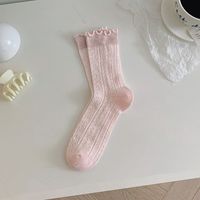 Women's Cute Basic Solid Color Cotton Ankle Socks A Pair sku image 5