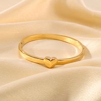 304 Stainless Steel 18K Gold Plated IG Style Simple Style Plating Heart Shape Bangle main image 6