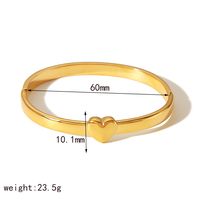 304 Stainless Steel 18K Gold Plated IG Style Simple Style Plating Heart Shape Bangle sku image 1