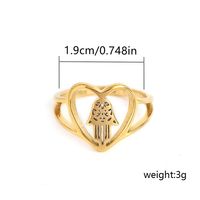 Simple Style Classic Style Heart Shape 304 Stainless Steel Gold Plated Rings In Bulk main image 5