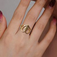 Simple Style Classic Style Heart Shape 304 Stainless Steel Gold Plated Rings In Bulk main image 3