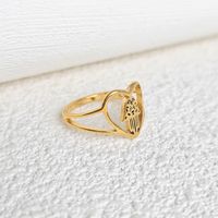 Simple Style Classic Style Heart Shape 304 Stainless Steel Gold Plated Rings In Bulk main image 4