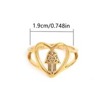Simple Style Classic Style Heart Shape 304 Stainless Steel Gold Plated Rings In Bulk sku image 1