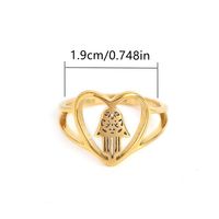 Estilo Simple Estilo Clásico Forma De Corazón Acero Inoxidable 304 Chapado En Oro Anillos Al Mayoreo sku image 2