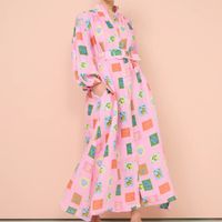 Women's Regular Dress Vacation V Neck Printing Long Sleeve Fruit Midi Dress Daily Beach main image 1