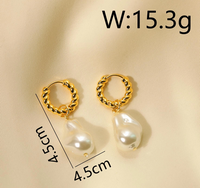 1 Pair IG Style Lady Classic Style Irregular Plating Inlay Copper Freshwater Pearl Zircon 18K Gold Plated Drop Earrings main image 2