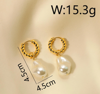 1 Paire Style IG Dame Style Classique Irrégulier Placage Incruster Le Cuivre Perle D'eau Douce Zircon Plaqué Or 18K Boucles D'oreilles main image 2