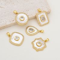 Simple Style Classic Style Round 18K Gold Plated Zircon Copper Wholesale Jewelry Accessories main image 1