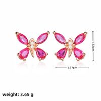 1 Pair Casual Cute Flower Plating Inlay Brass Artificial Gemstones Zircon 16K Gold Plated Rose Gold Plated White Gold Plated Ear Studs main image 5