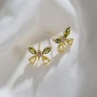 1 Pair Casual Cute Flower Plating Inlay Brass Artificial Gemstones Zircon 16K Gold Plated Rose Gold Plated White Gold Plated Ear Studs main image 7