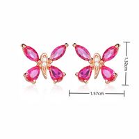 1 Pair Casual Cute Flower Plating Inlay Brass Artificial Gemstones Zircon 16K Gold Plated Rose Gold Plated White Gold Plated Ear Studs sku image 3