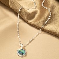 Wholesale Jewelry Elegant Lady Streetwear Rhombus Alloy Pendant Necklace sku image 1